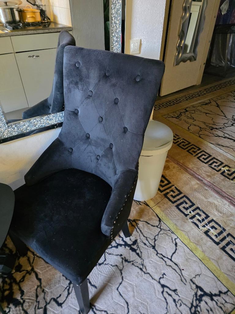 Eetkamerstoelen, Gebruikt, Zwart, Luxe, Ophalen of Verzenden