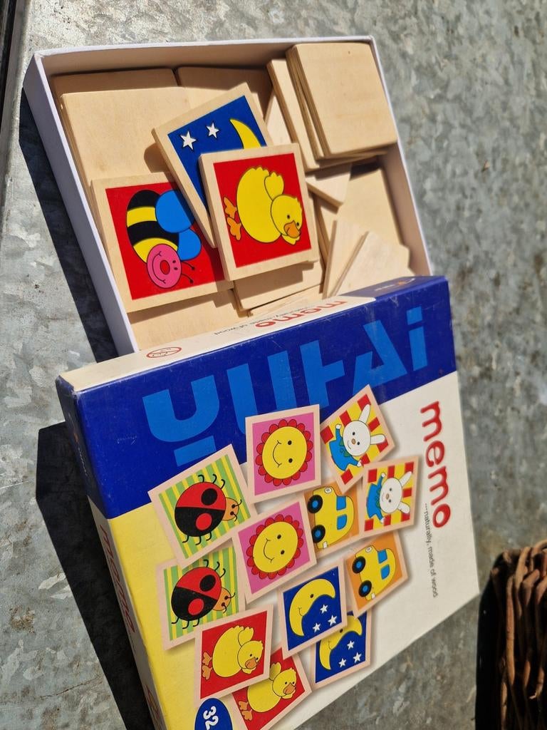 Houten Memo Spel voor Kinderen - Dieren en Vormen, Ophalen of Verzenden, Gebruikt, Puzzelen