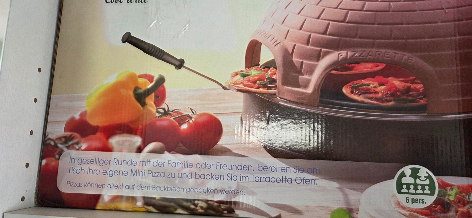 Pizzarete Terracotta Pizzaoven voor 6 personen, Minder dan 45 cm, Pizzaoven, Ophalen of Verzenden, Gebruikt
