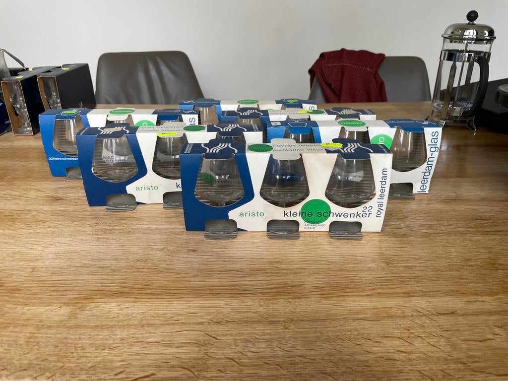 Set van 6x3 Royal Leerdam Aristo glazen, A. D. Copier, Huis en Inrichting, Glas of Glazen, Nieuw, Ophalen of Verzenden, Glas