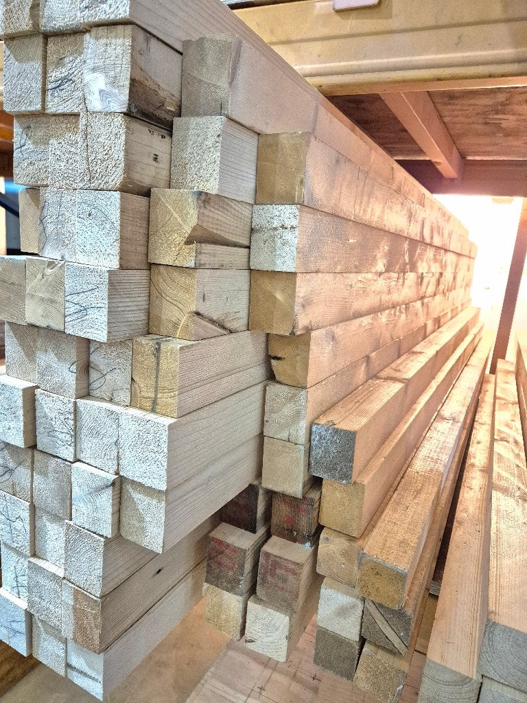 Geschulpt en geschaafd timmerhout (50x60mm), van oude balken, Ophalen, Gebruikt, 250 tot 300 cm, 50 mm of meer