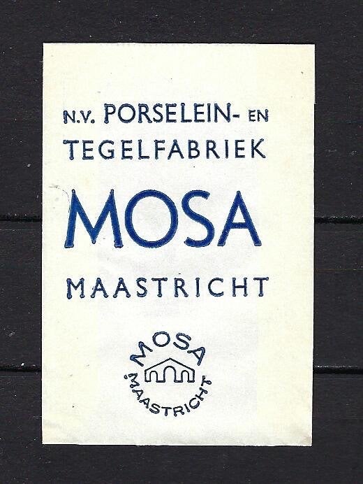935 Maastricht porselein tegelfabriek MOSA, Ophalen of Verzenden, Nederland