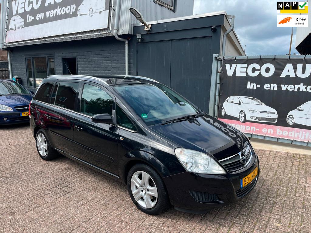 Opel Zafira 1.8 Cosmo 7 pers airco nette auto, Auto's, Opel, Voorwielaandrijving, Gebruikt, 4 cilinders, Zwart