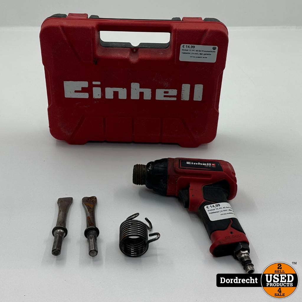 Einhell TC-PC 45 Set Pneumatische Hakbeitel | In kist, Dordrecht@usedproducts.nl, Toulonselaan 72, Ophalen of Verzenden, Zo goed als nieuw