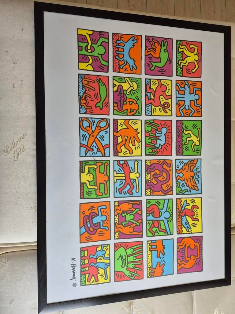 Keith Haring Pop Art Poster - Ingelijst, Antiek en Kunst, Kunst | Schilderijen | Modern, Ophalen of Verzenden