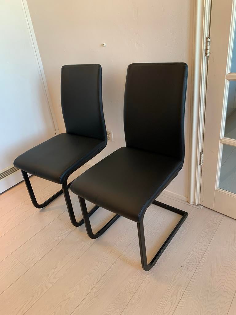 Zwarte eetkamerstoelen - set van 2, Huis en Inrichting, Stoelen, Ophalen, Kunststof, Twee, Zwart