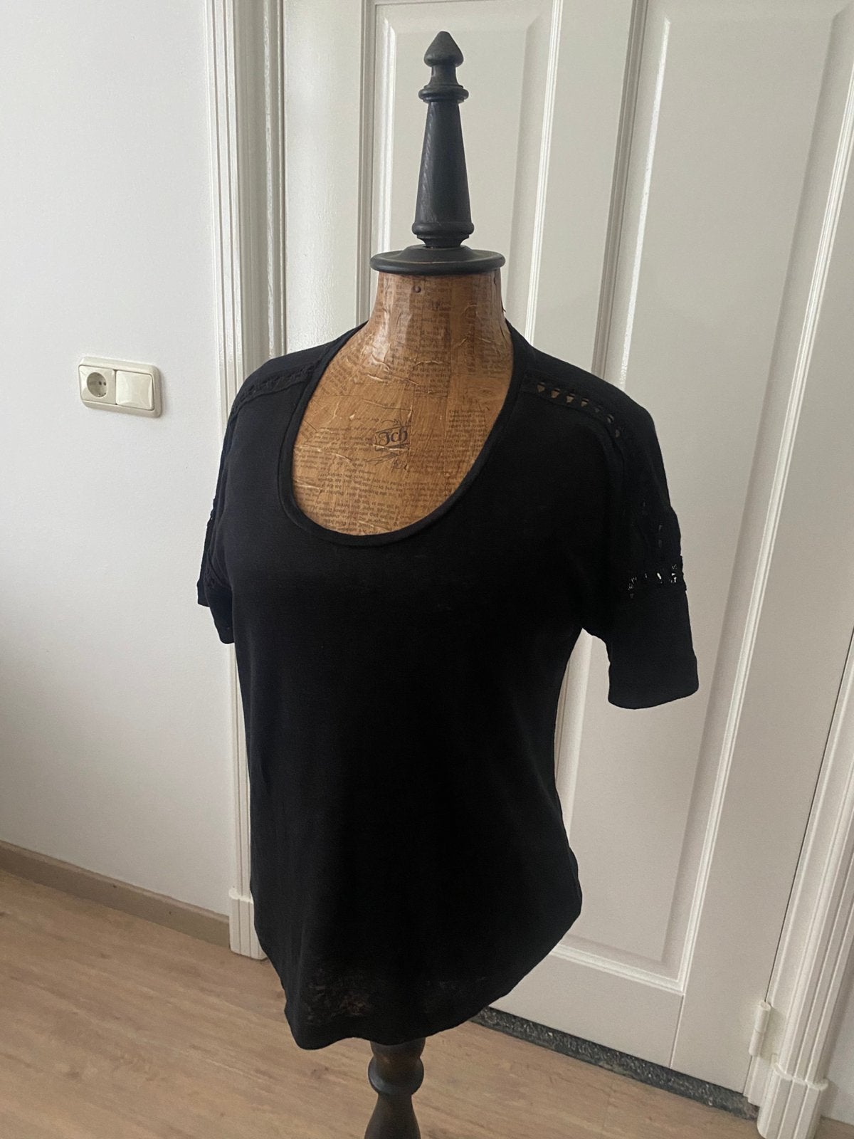 Zwart shirt Stefanel maat 38, Maat 38/40 (M), Zwart, Ophalen of Verzenden, Zo goed als nieuw