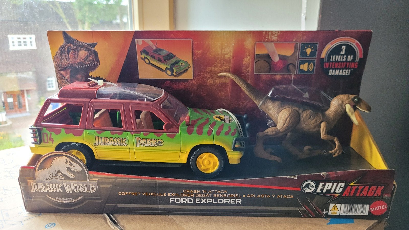 Jurassic world ford explorer crash 'n attack, Ophalen of Verzenden, Nieuw