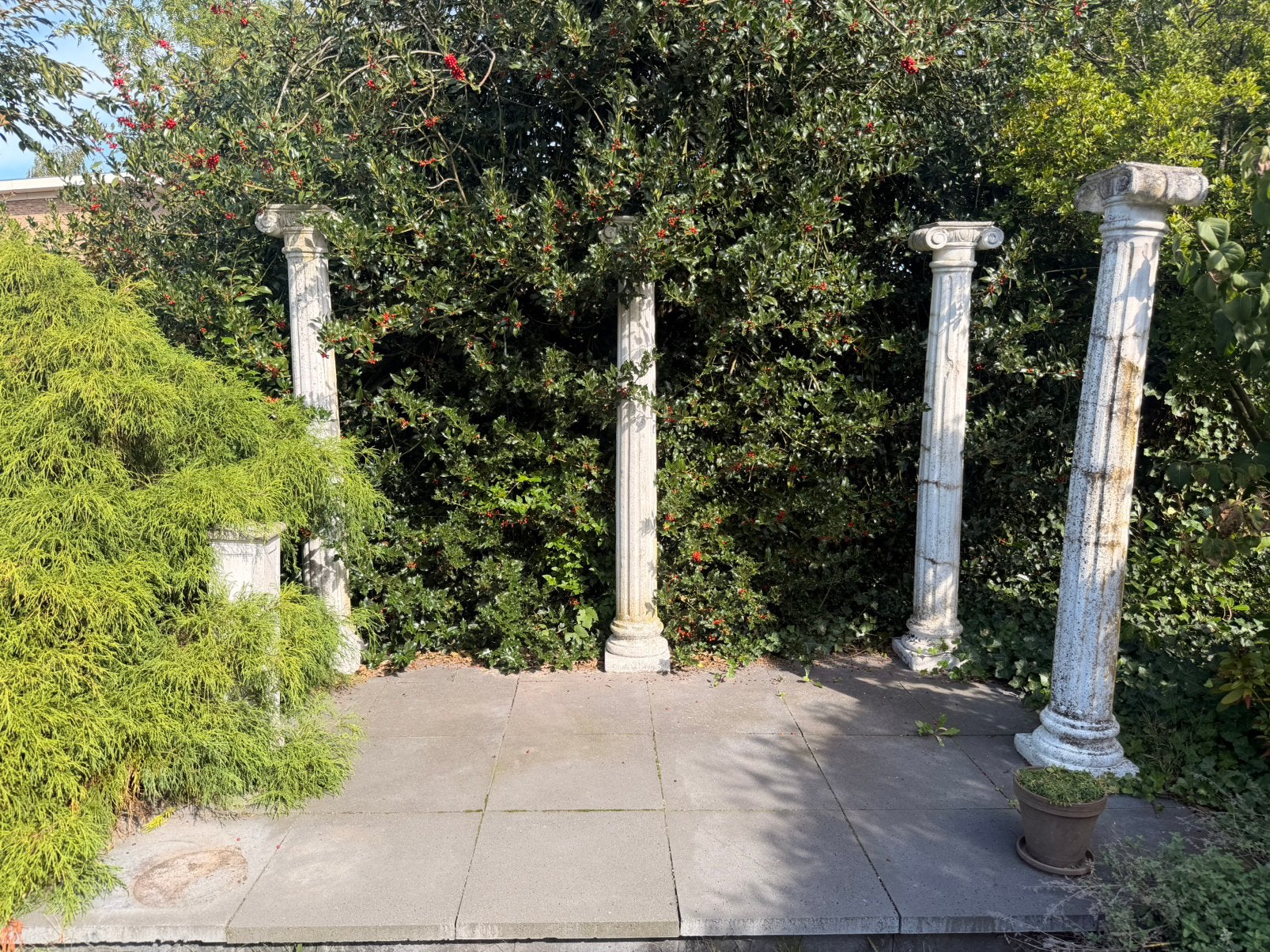 Complete partij klassieke betonnen tuinornamenten, Tuin en Terras, Ophalen, Gebruikt