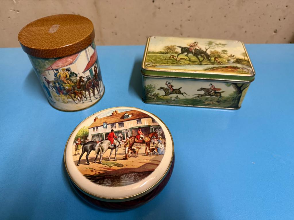 Vintage opberg / sier blikjes paarden, Ophalen of Verzenden