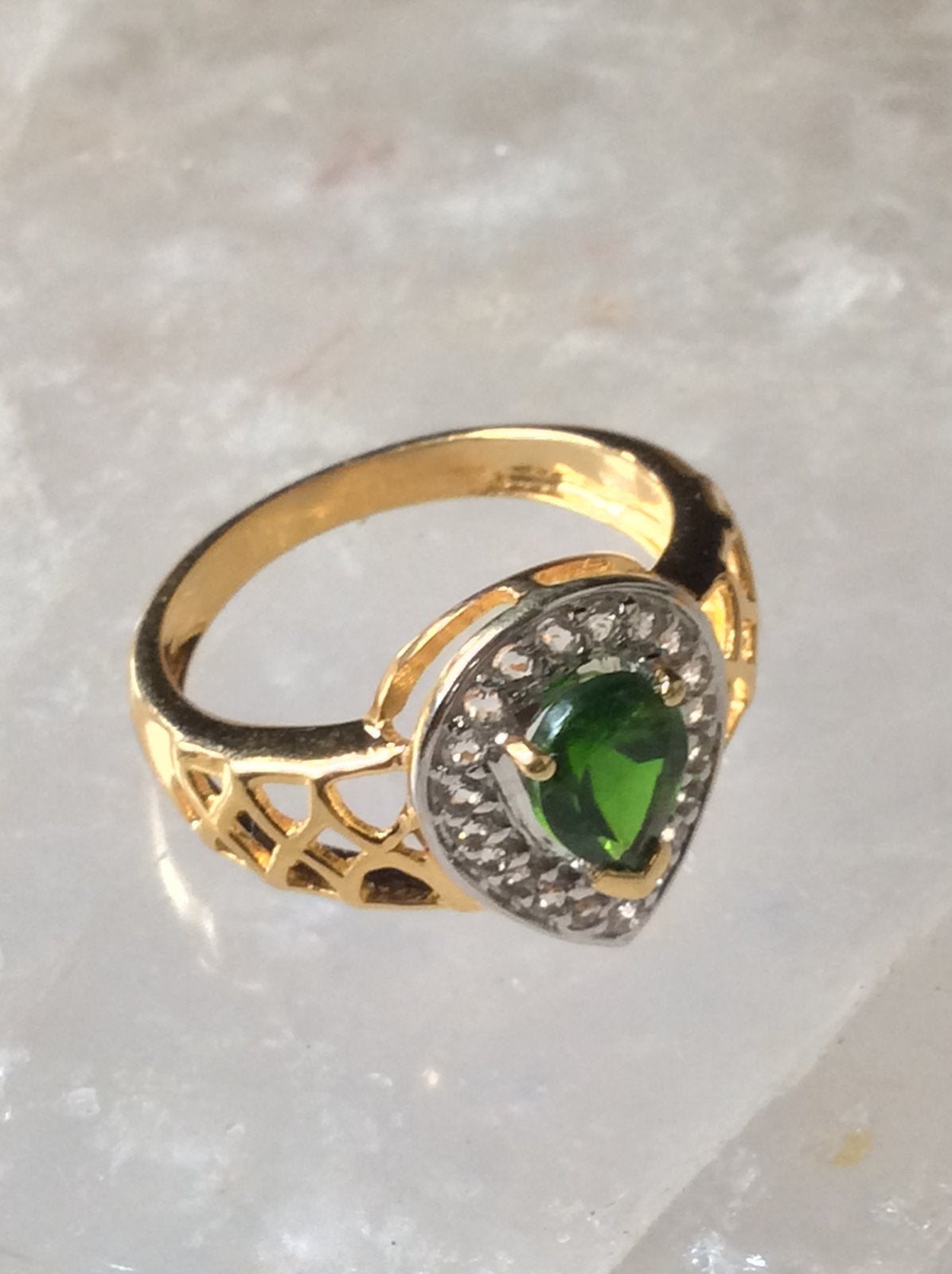 Diopsiet chroomdiopsiet geluk beschermt voorspoed liefde, Sieraden, Tassen en Uiterlijk, Ringen, Magnolia11, Nieuw, Ophalen of Verzenden