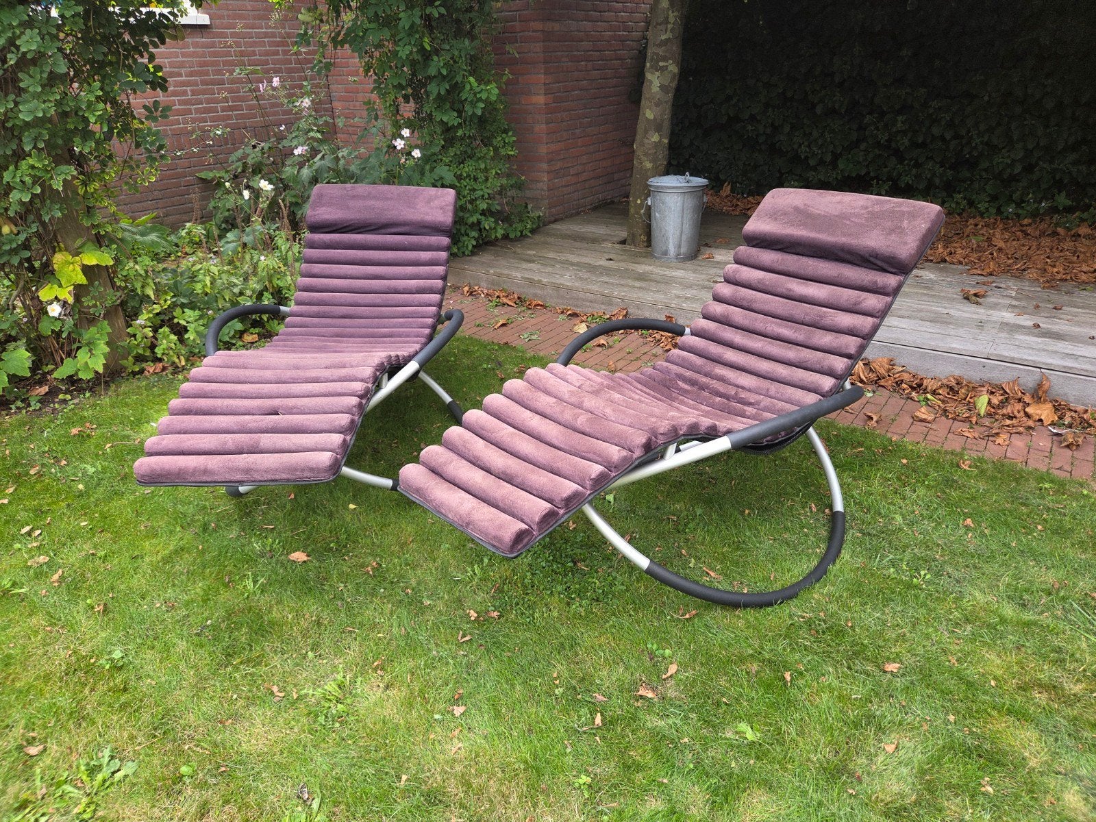 2x Aluminium ligstoelen met afneembare bekleding, Ophalen, Gebruikt, Aluminium