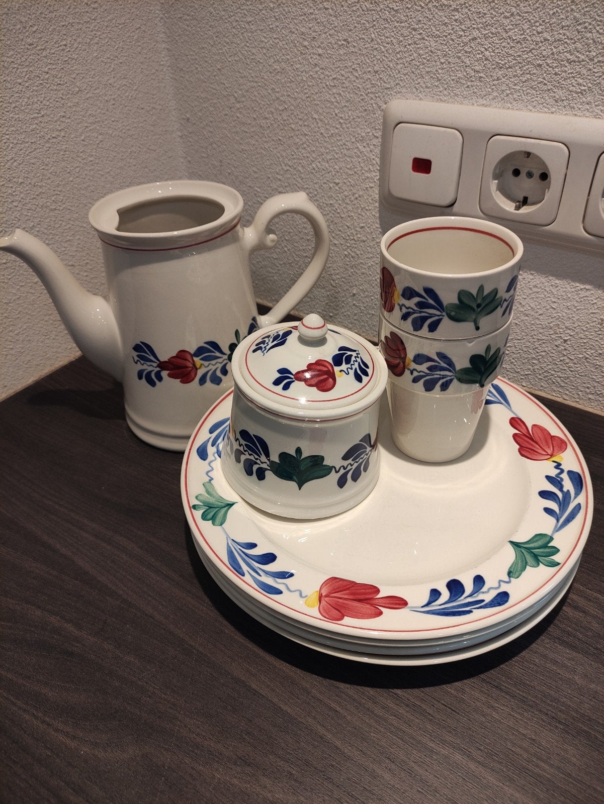 Boerenbond servies boeren bond theepot suikerpot beker bord, Gebruikt, Overige typen, Ophalen of Verzenden, Overige stijlen