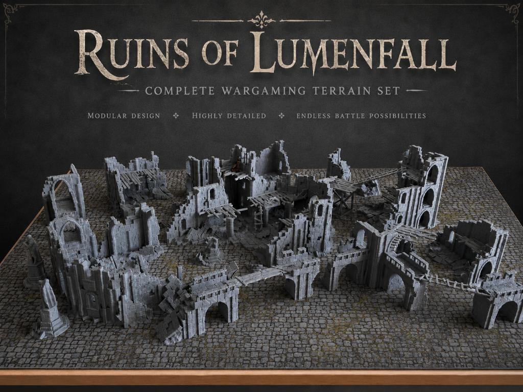 Ruined Church Terrain Set – Lumenfall Scenery, Forge Trajectum, Forge Trajectum, Nieuw, Warhammer