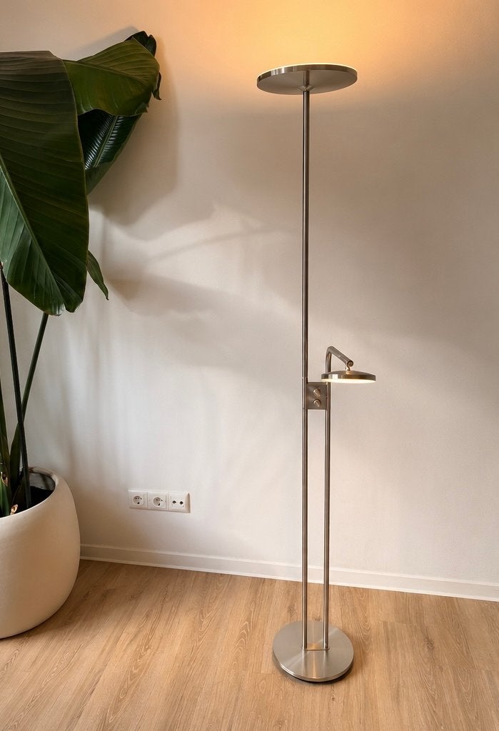 IKEA Chroom Vloerlamp - Mid-Century Modern Stijl, Huis en Inrichting, Ophalen, Zo goed als nieuw, Metaal, 150 tot 200 cm