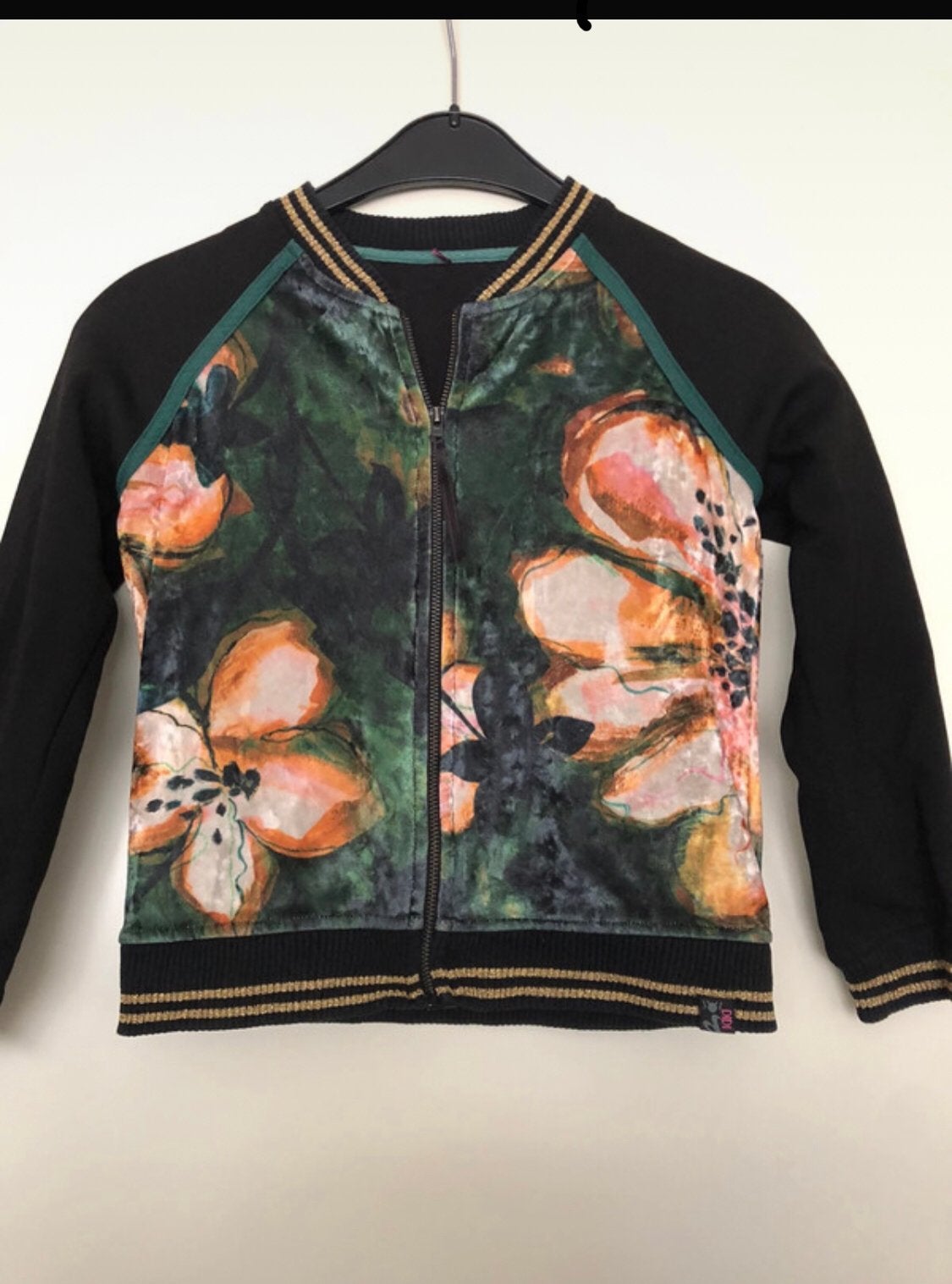 Leuke bloemen bomberjack voor meisjes, Ophalen of Verzenden, Gebruikt, Meisje, Jas