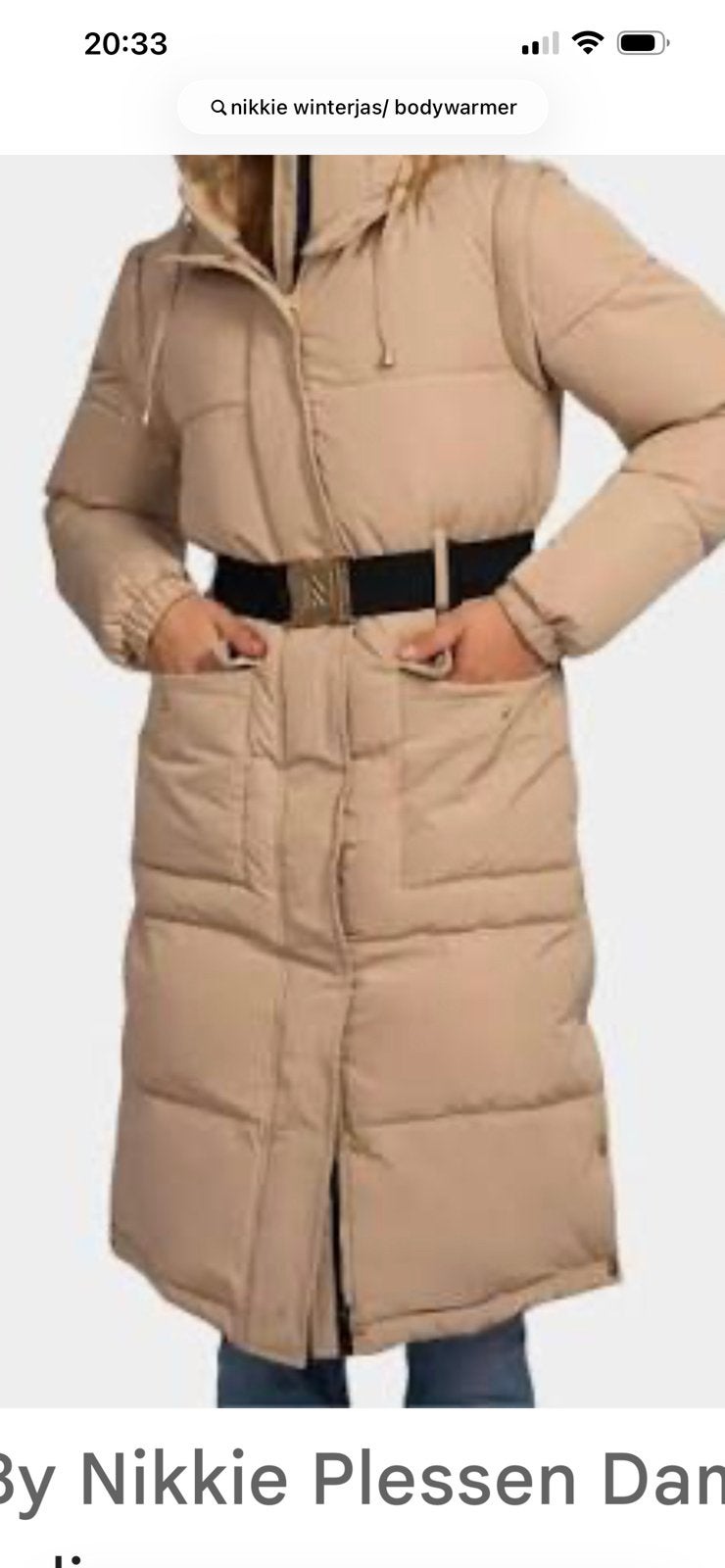 Winterjas/bodywarmer nikkie, Ophalen of Verzenden, Zo goed als nieuw, Beige