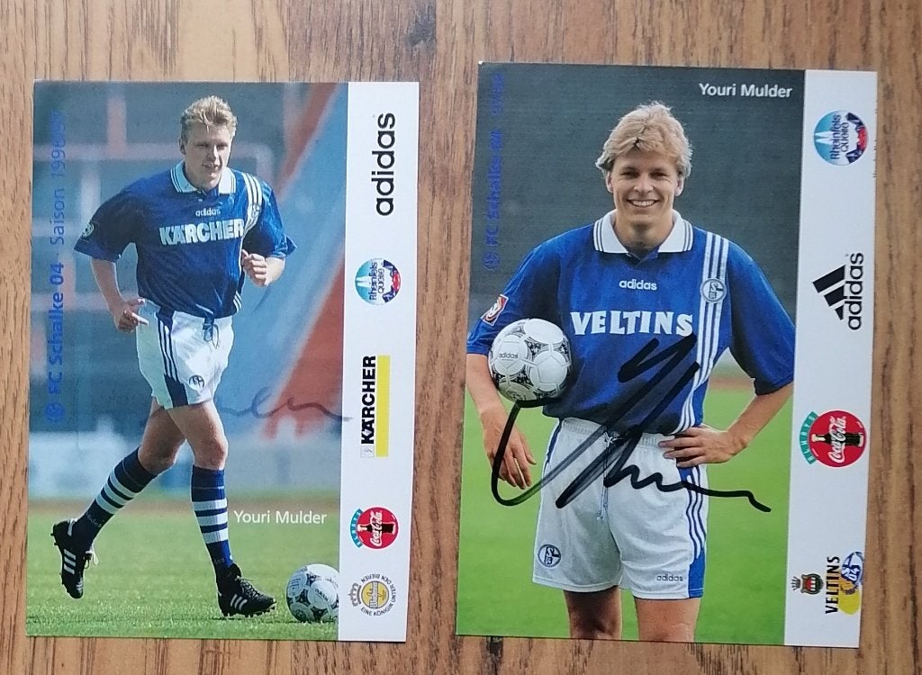 10x Spelerskaarten Schalke 04 Stevens, Mulder en de Kock, Verzenden, Zo goed als nieuw, Buitenlandse clubs, Spelerskaart
