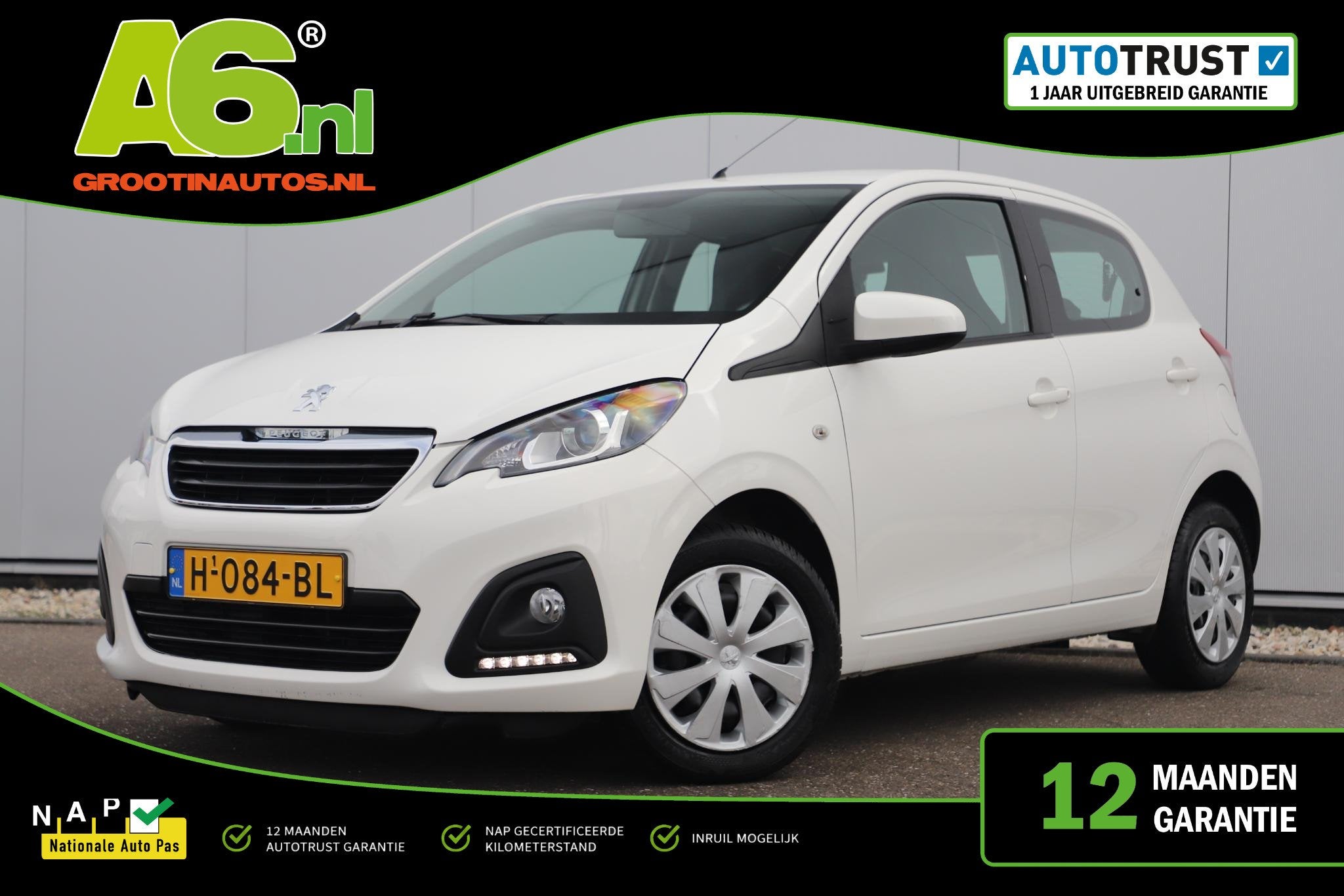 Peugeot 108 1.0 e-VTi Active Airco Radio Bluetooth Elektrisc, Auto's, Peugeot, Voorwielaandrijving, Stof, Gebruikt, Met garantie (alle)