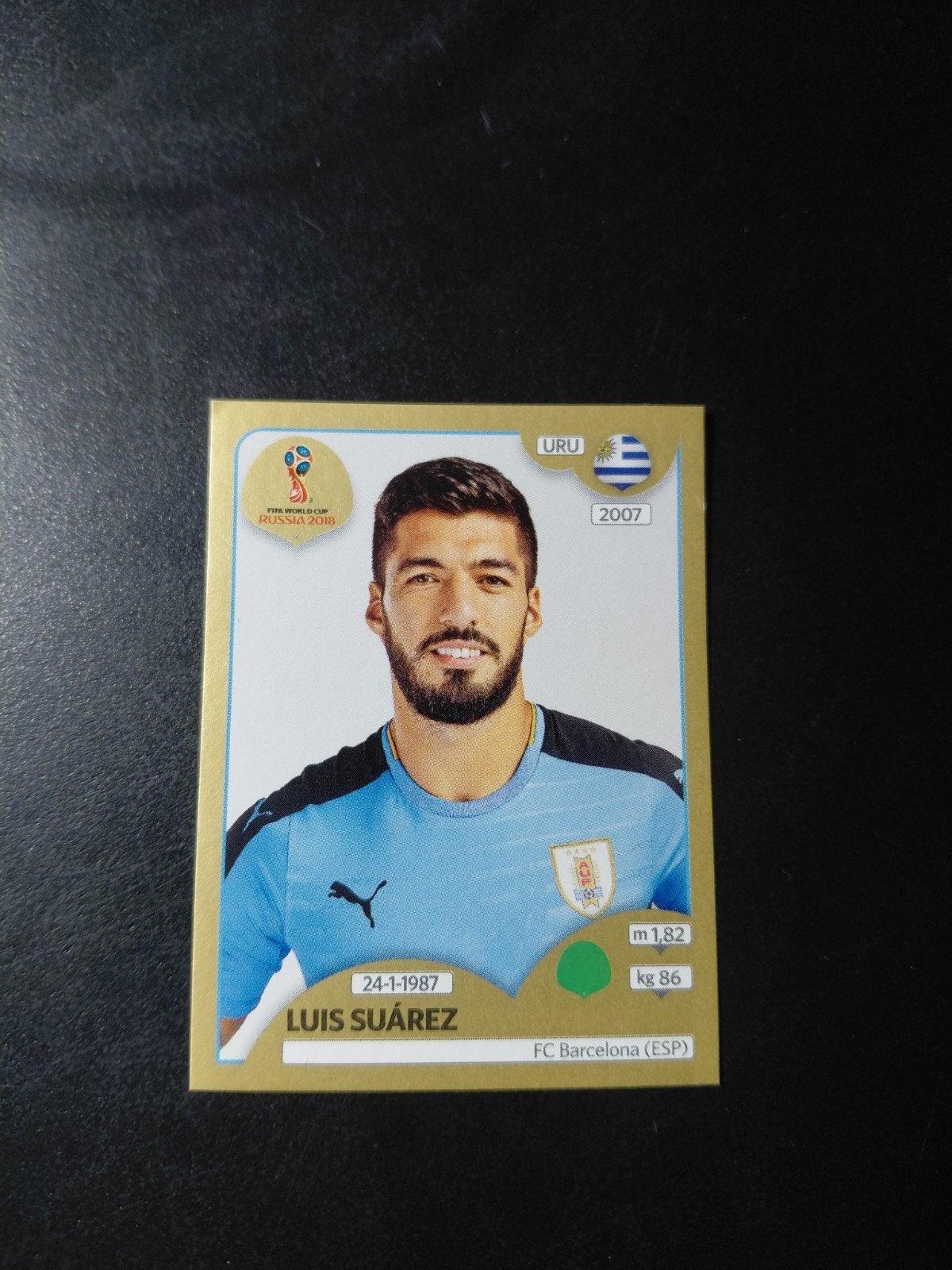 Luis suarez (gold edition) panini wk 2018, Verzenden, Nieuw