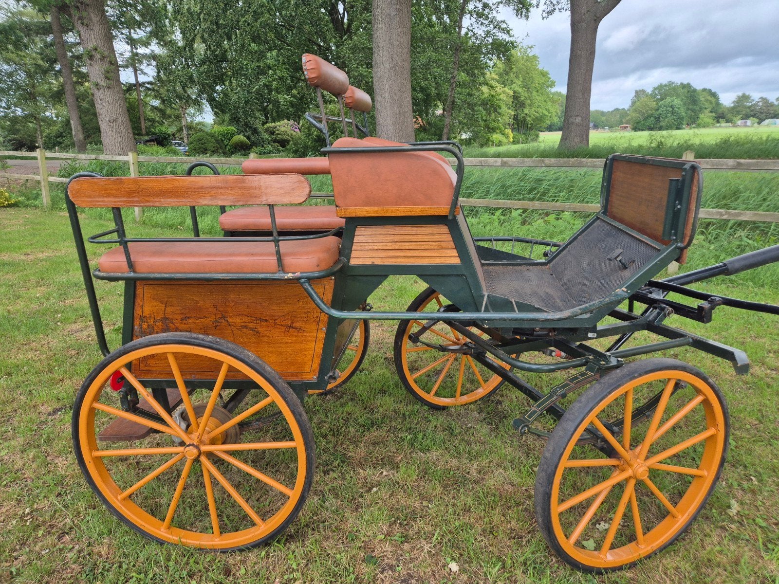 Mooie wagonette groen / geel, Gebruikt, Wagonette, Paard