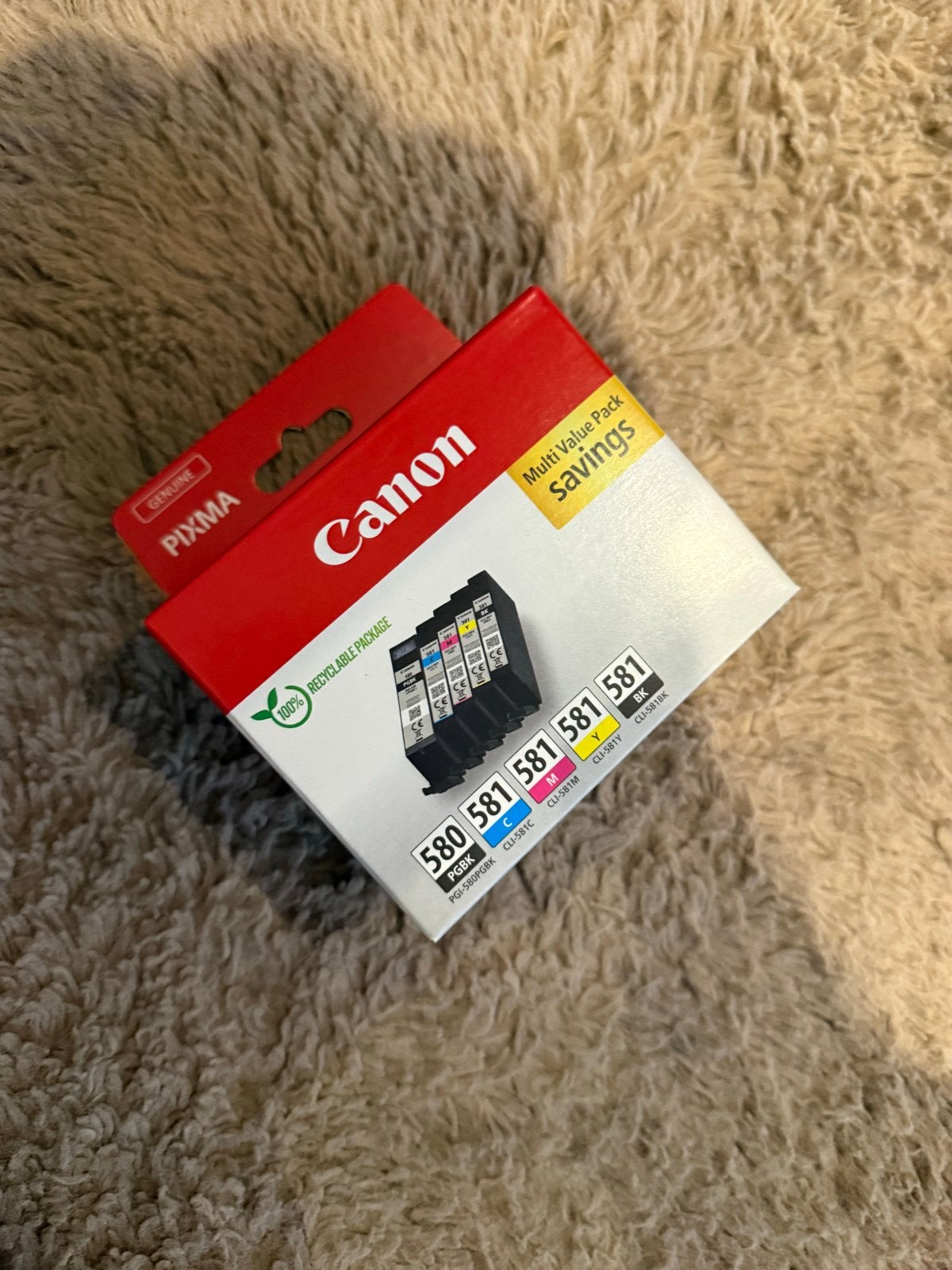 Canon PIXMA 580/581 Multi Value Pack Inktcartridges, Ophalen of Verzenden, Nieuw, Cartridge
