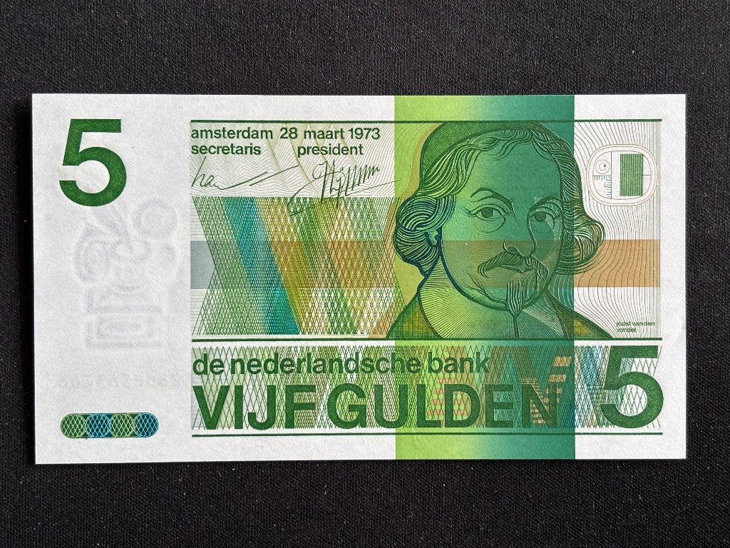 Biljet 5 Gulden 1973 (Vondel II) - UNC - Cat. PL23.c2, Verzenden, 5 gulden, Los biljet