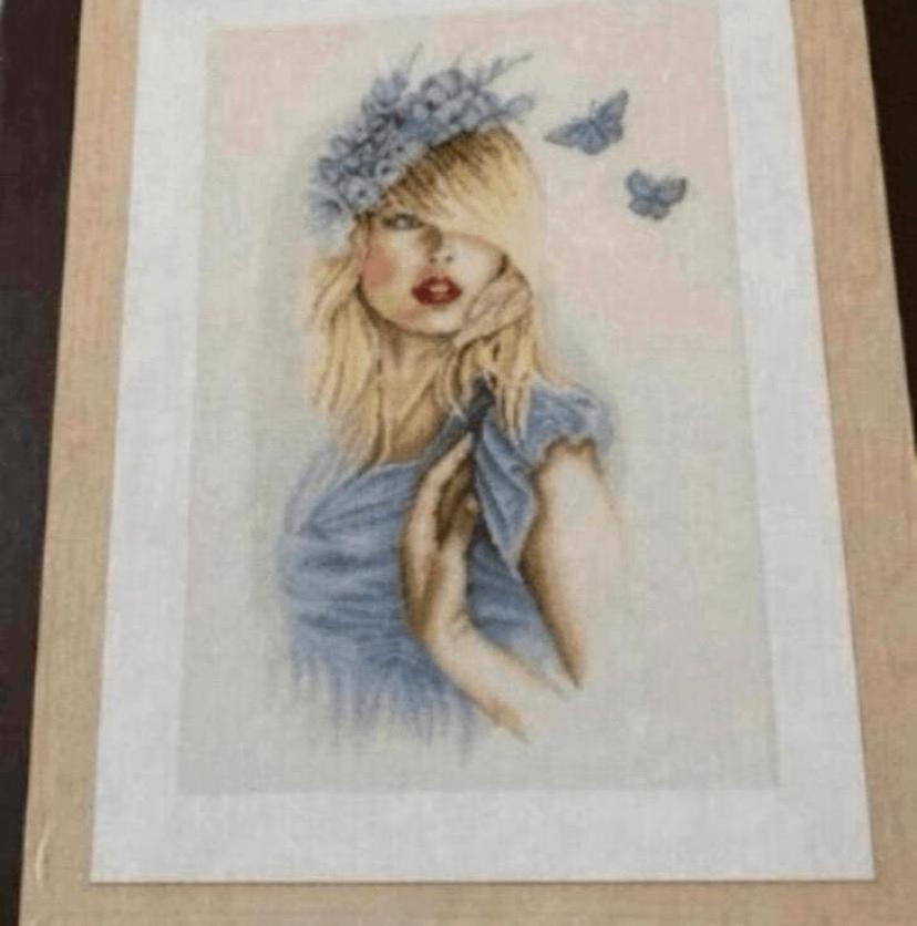 BORDUURPAKKET LANARTE BLUE BUTTERFLIES, Verzenden, Nieuw, Handborduren, Borduurpakket