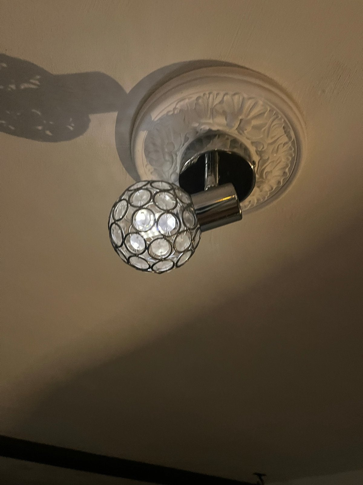 Moderne plafondspot met kristallen bol, Zilver, Gebruikt, Modern, Plafondspot