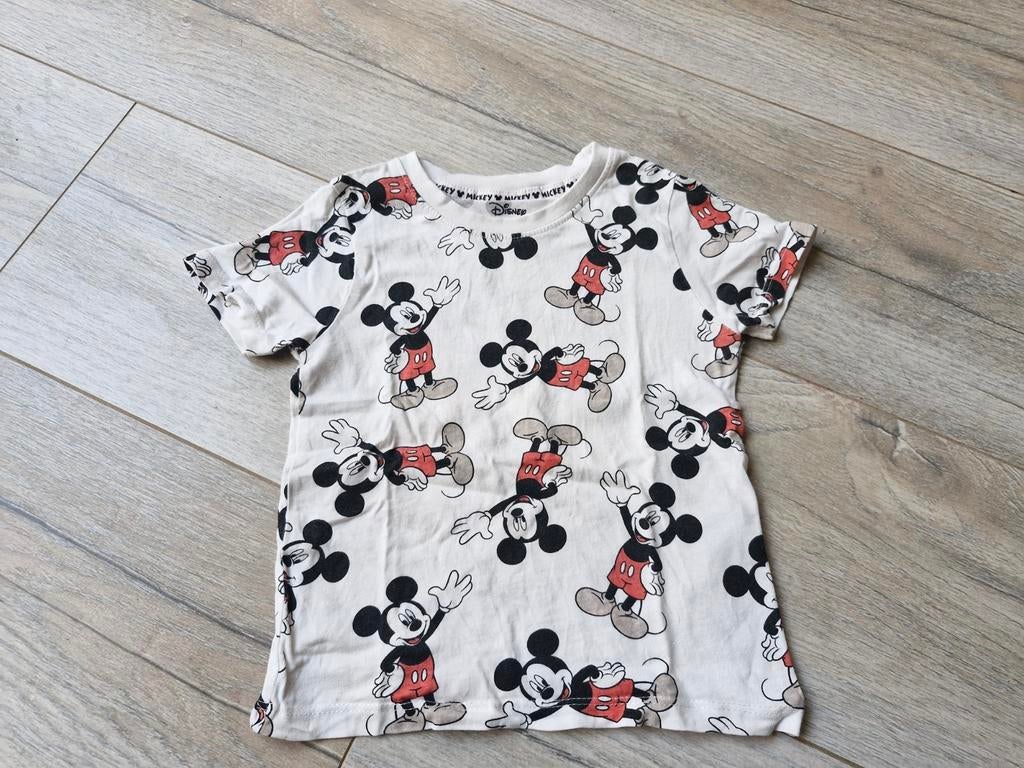 Wit Mickey tshirt Maat 86, Onbekend, Ophalen of Verzenden, Zo goed als nieuw, Onbekend