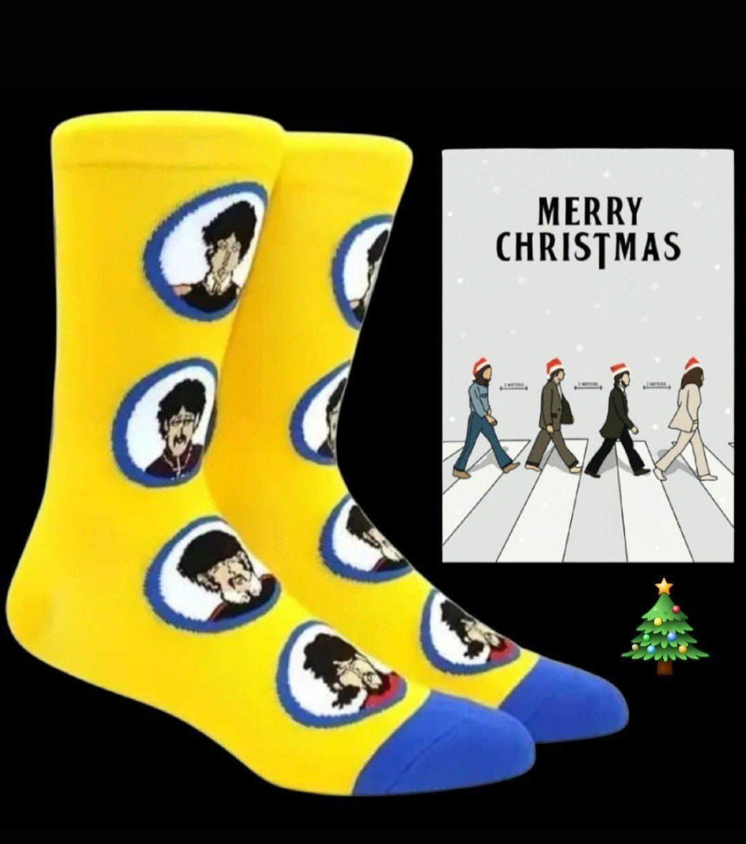 THE BEATLES SOKKEN + KERST KAART THE BEATLES, Kleding | Heren, Ophalen of Verzenden, Nieuw
