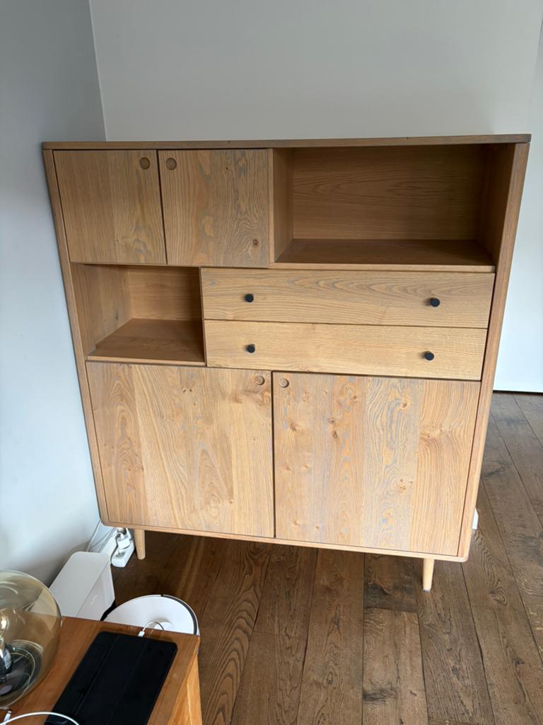 Massief eiken Kast, Huis en Inrichting, Ophalen, Zo goed als nieuw