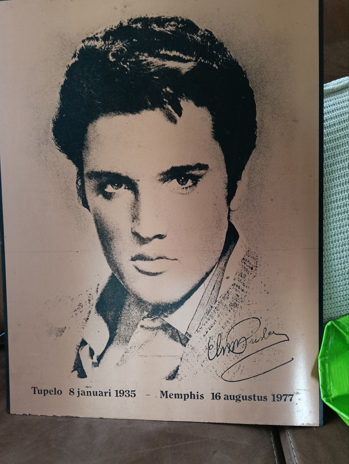 herdenkings prent Elvis Presley, Verzamelen, Ophalen of Verzenden, Gebruikt, Poster, Artwork of Schilderij
