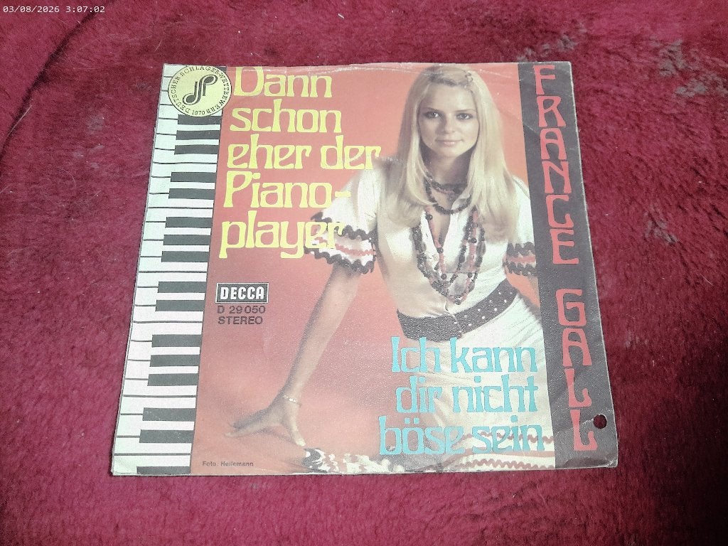 France Gall - Dan schon eher der piano player, Gebruikt, Fotohoes, 7 inch, Ophalen of Verzenden