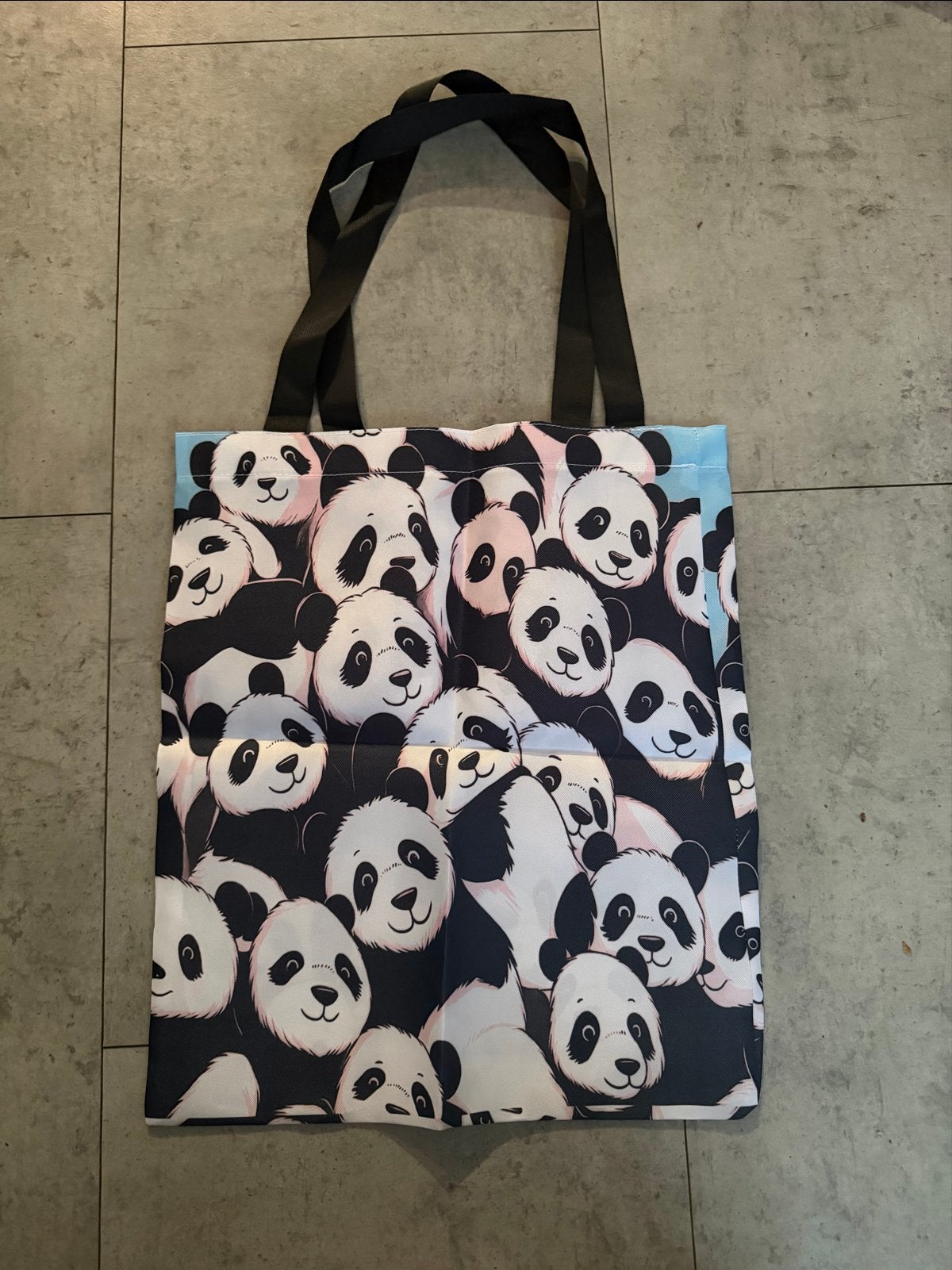 Leuke shopper met pandaprint, Sieraden, Tassen en Uiterlijk, Ophalen of Verzenden, Zo goed als nieuw, Zwart, Shopper