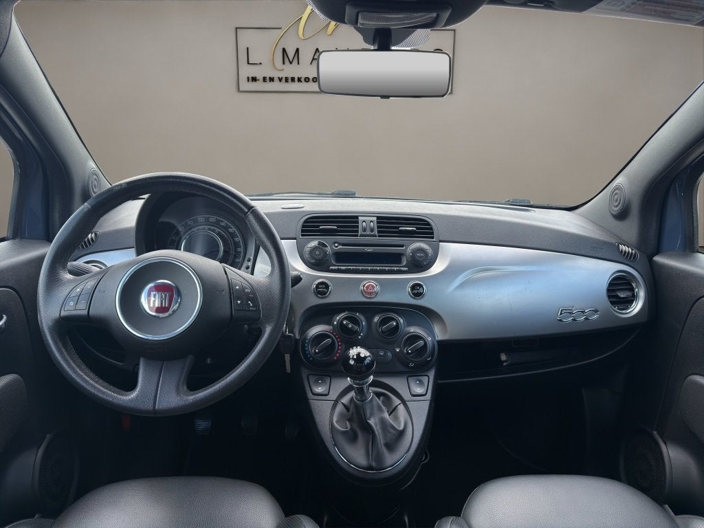 Fiat 500 0.9 TwinAir Turbo 2011 BLAUW | Airco | NL | Leder, Keurmerk '100% Onderhouden', Euro 5, 86 pk, 31 €/maand