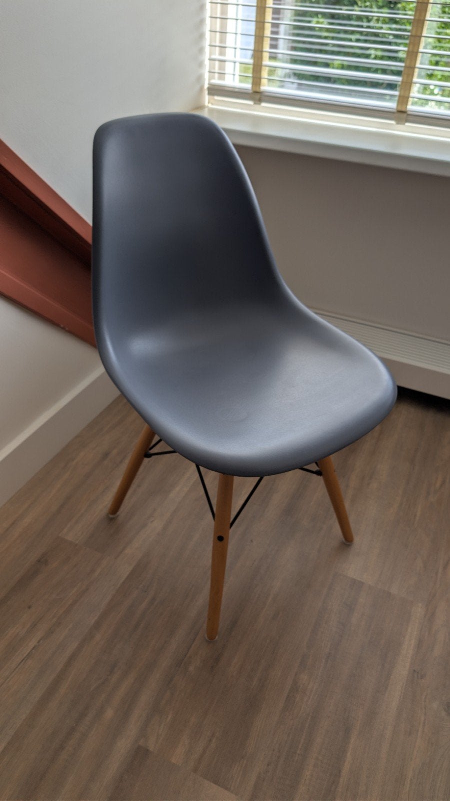 Set van 4 Vitra Eames DSW style stoelen - Blauwgrijs, Gebruikt, Blauw, Vier, Scandinavisch, Vitra Eames DSW style