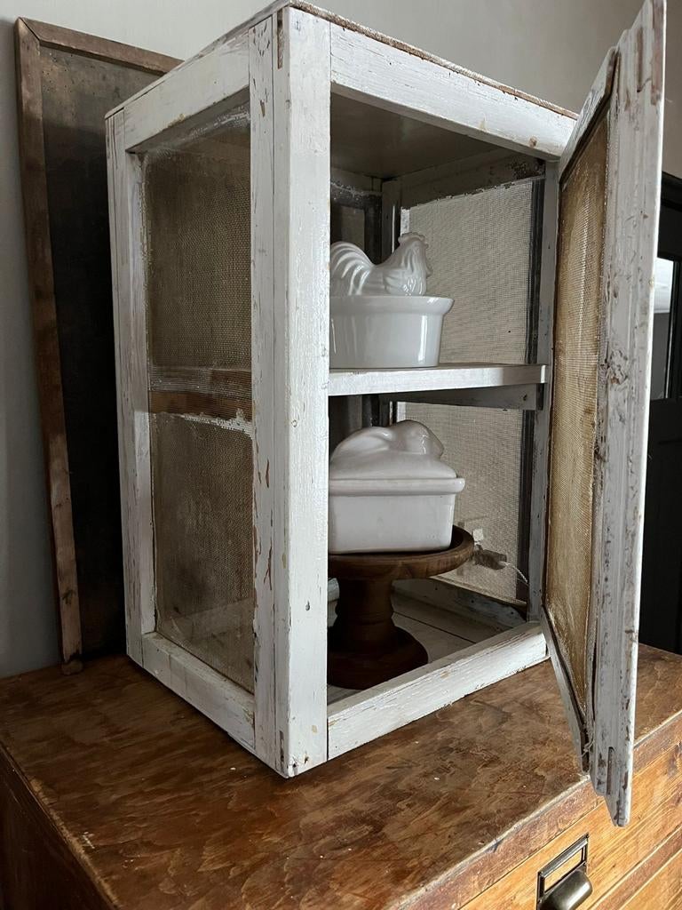Vliegenkastje wit brocant,vintage,keuken, Ophalen of Verzenden