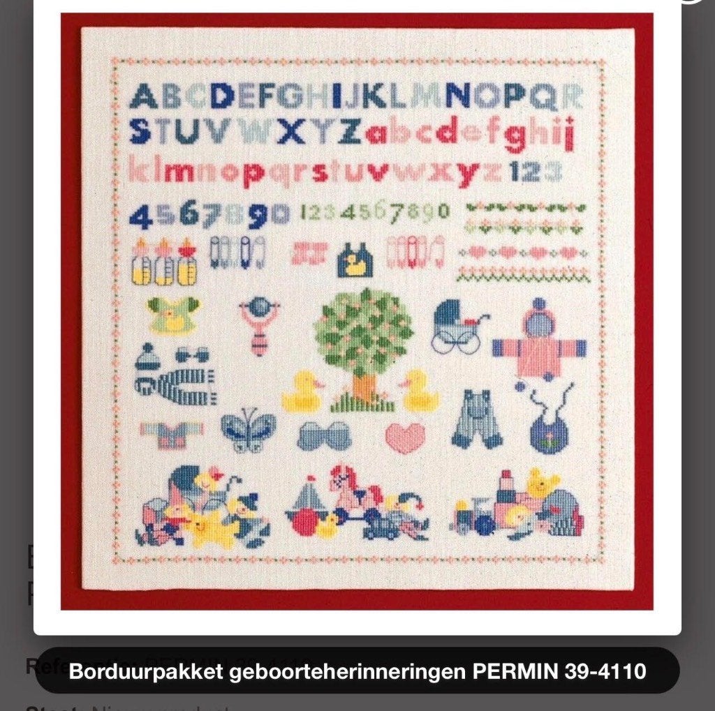 Merklap Baby Borduurpakket nieuw geboorte, Hobby en Vrije tijd, Borduren en Borduurmachines, Ophalen of Verzenden, Nieuw, Borduurpakket