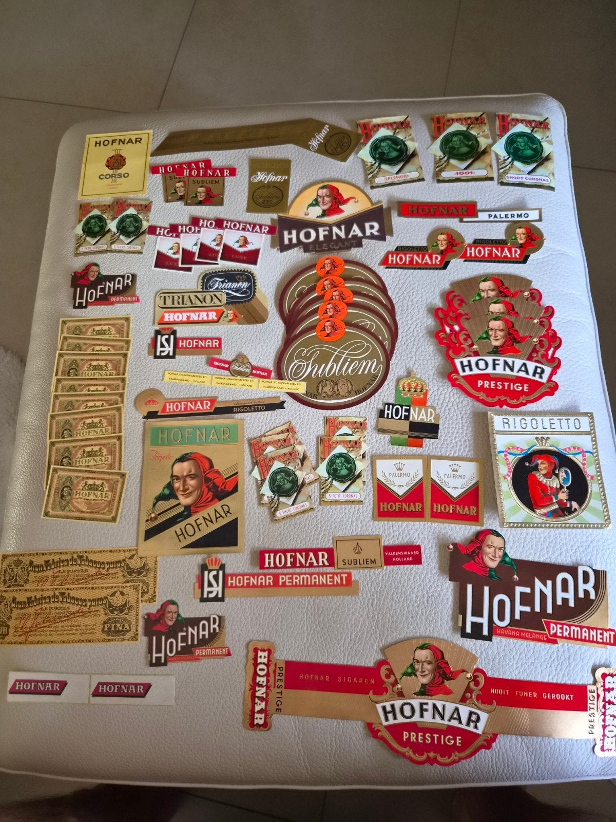 Collectie Hofnar sigaren bandjes en etiketten (ruim 75), Verzamelen, Ophalen of Verzenden, Gebruikt