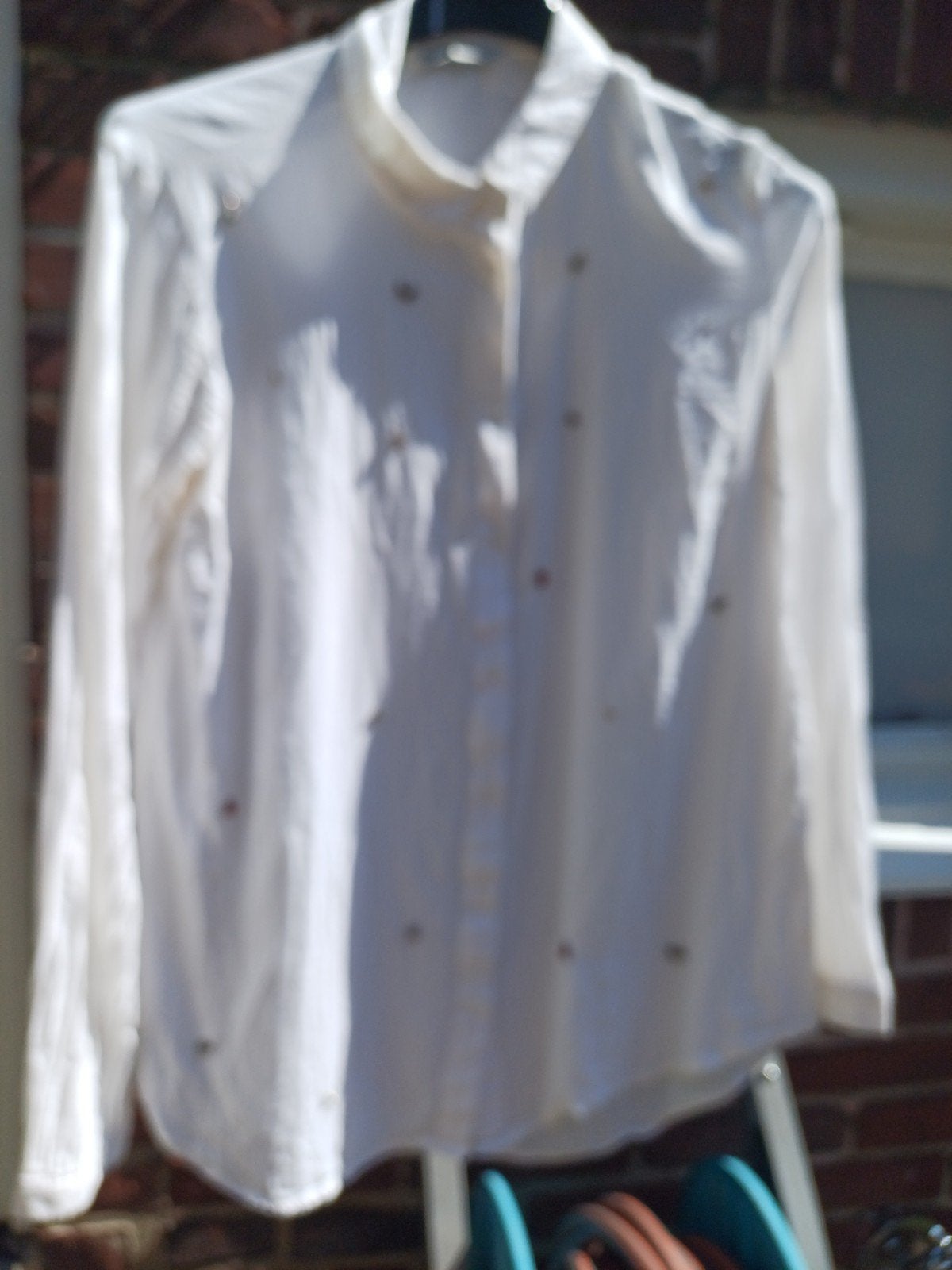 Witte blouse met strassteentjes - Stradivarius Maat M, Kleding | Dames, Blouses en Tunieken, Maat 38/40 (M), Wit, Ophalen of Verzenden