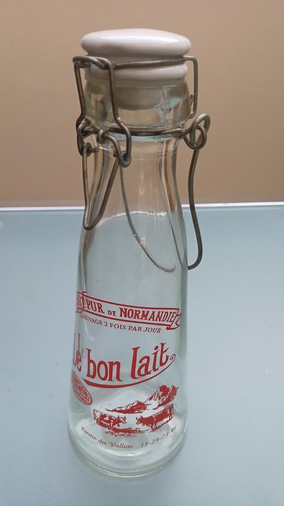 Zeldzame vintage Franse melkfles met beugelsluiting, Ophalen of Verzenden