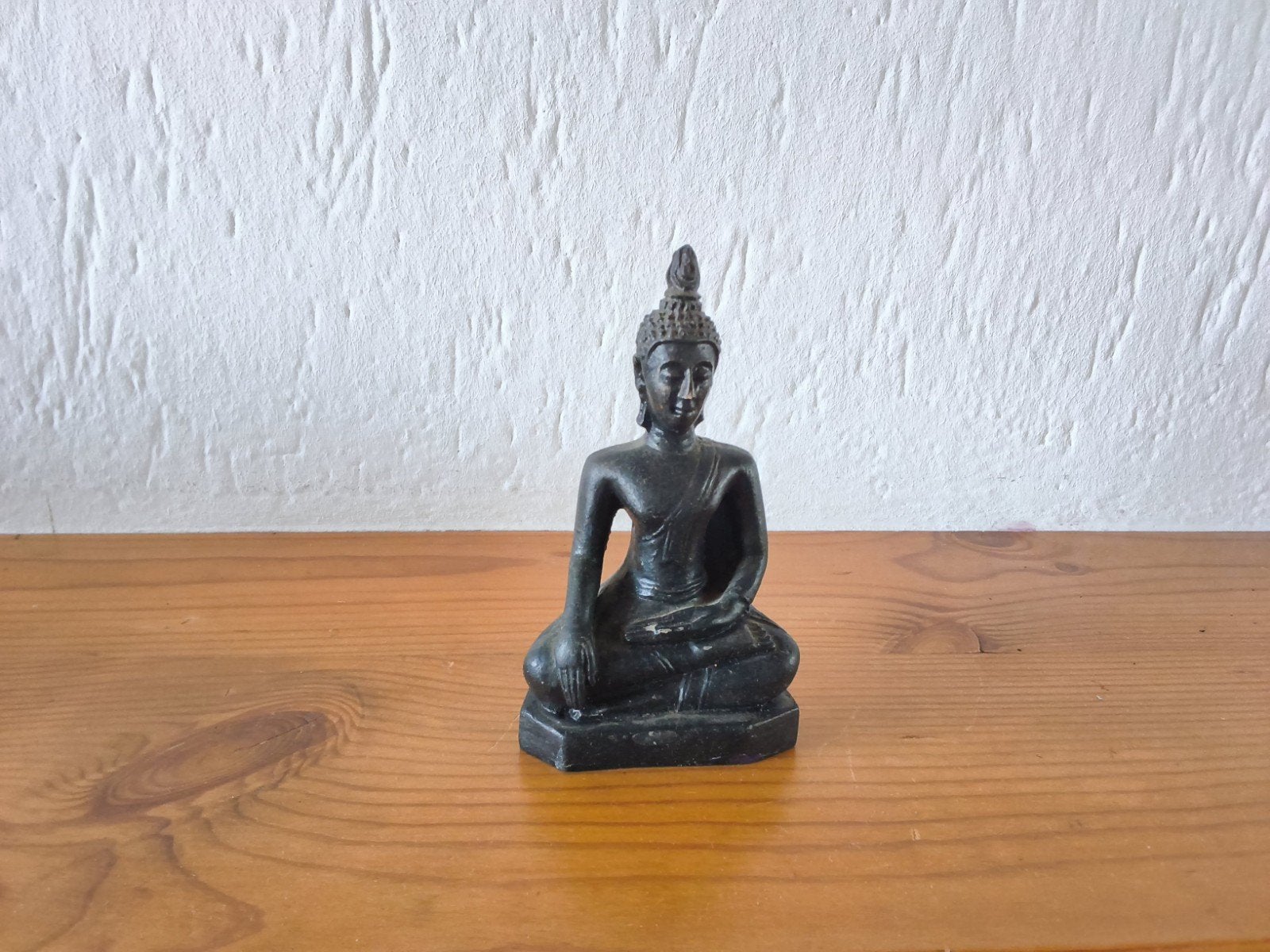 Zwarte Boeddha Beeldje - Mediterende Boeddha, Ophalen of Verzenden, Gebruikt, Steen/keramiek, Zwart