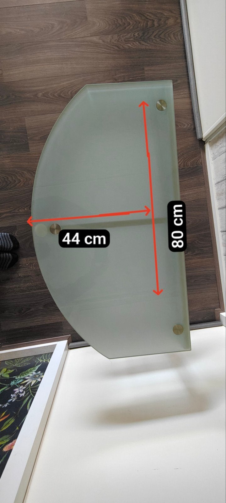 Glazen TV-meubel met 3 planken - 80x44x67 cm, Ophalen, Gebruikt, 50 tot 100 cm, Glas
