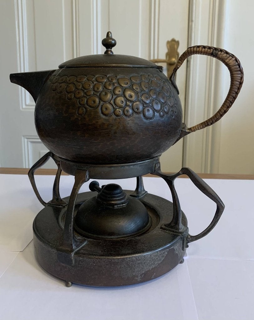 Antieke Jugendstil / Art Nouveau spiritusketel  met brander, Ophalen