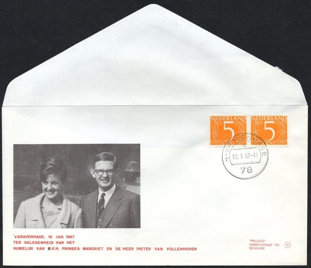 huwelijk Margriet en Pieter 1967, Verzenden, Envelop