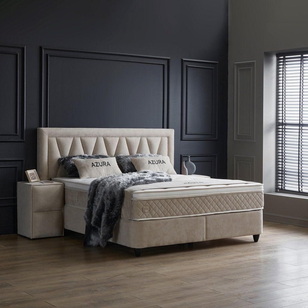 Azura 2-persoons opbergbed - Beige, Niet ingevuld, Niet ingevuld, Niet ingevuld