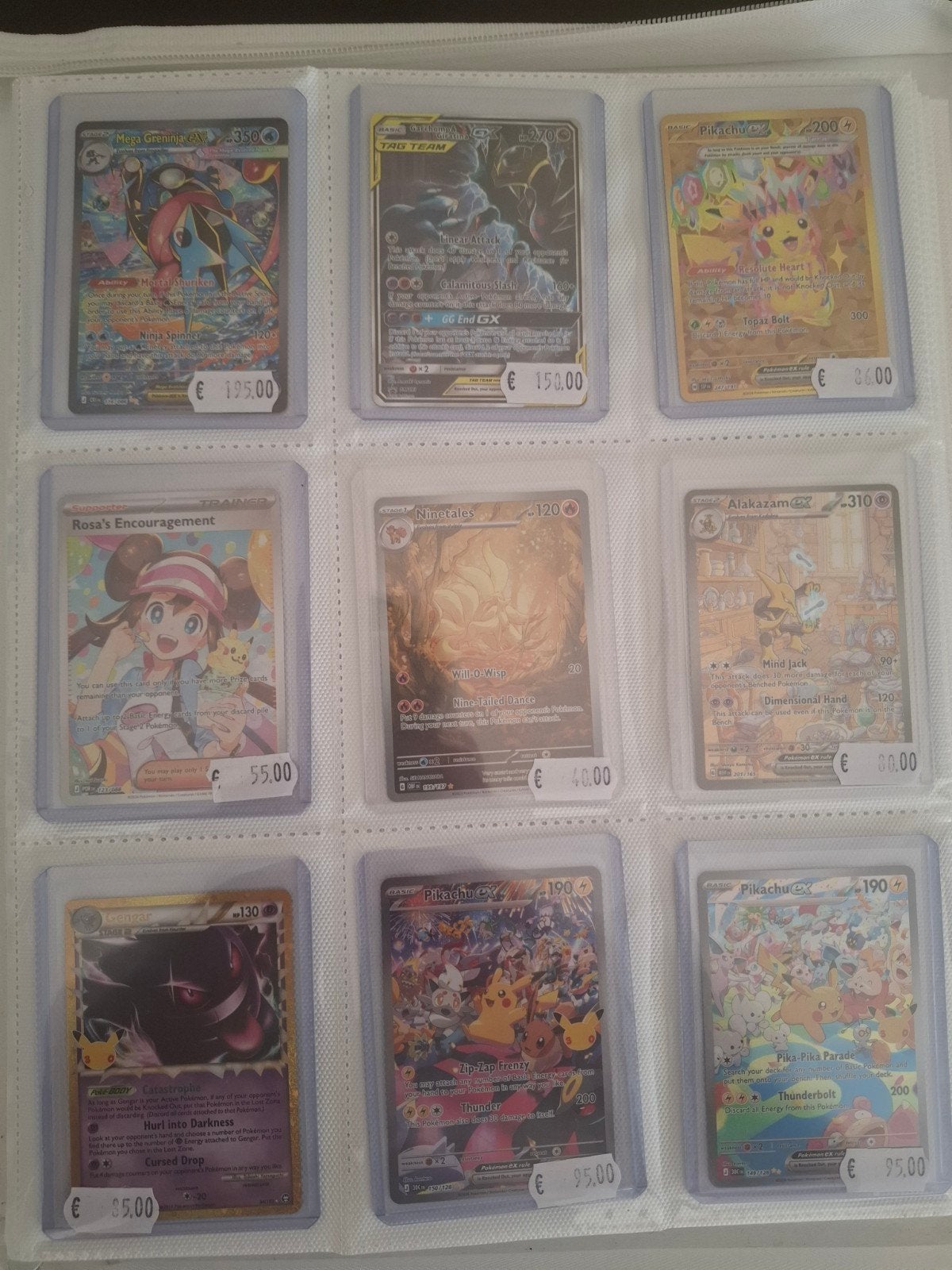 Pokémon kaarten te koop of te ruil vanuit binder, trades 85%