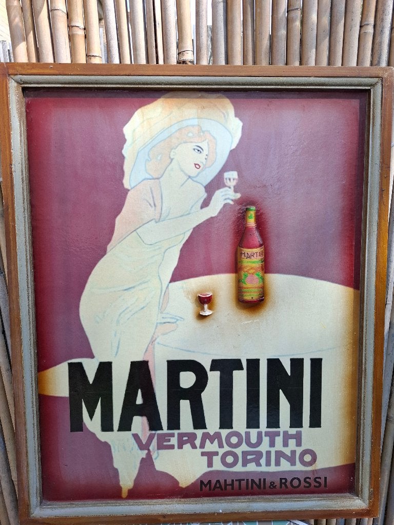 Authentiek houten pubbord Martini, Ophalen of Verzenden, Nieuw, Reclamebord