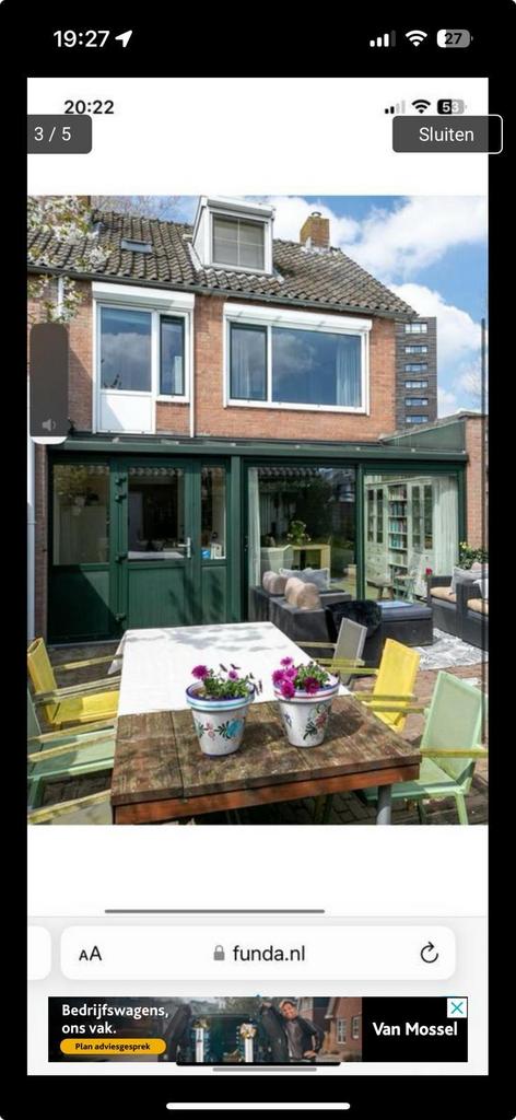 Kunststof serre met loopdeur en schuifpui, Ophalen of Verzenden, Gebruikt, Serre